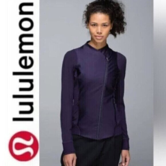 Lululemon Emerge Renewed Jacket Size 6 Purple Zip - Picture 1 of 13